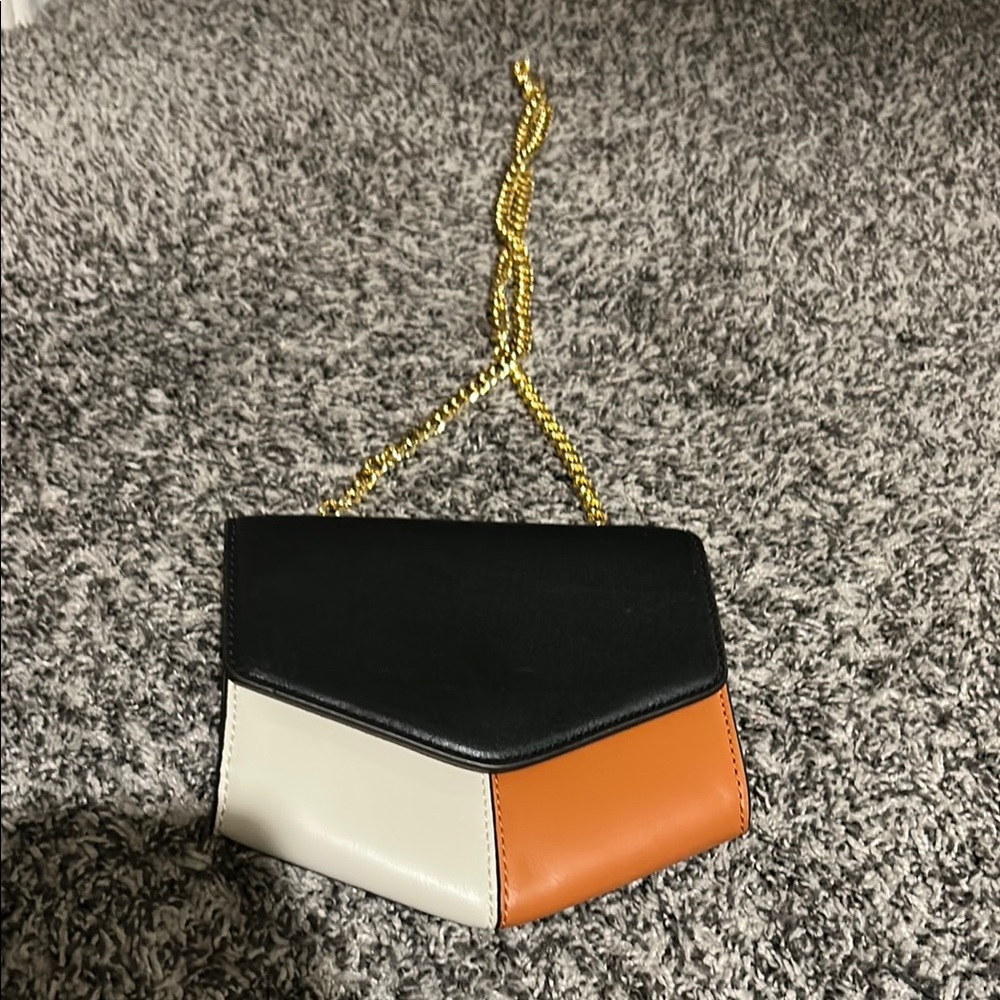 Stylish Black, White, and Orange Women's Bag